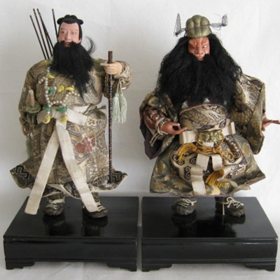 Vintage Japanese Costume Dolls, Jimmu & Shoki, Set 2 Vintage Japanese Costume Dolls, Jimmu & Shoki, Set 2